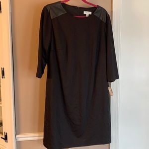 Dress barn Women’s Plus Black Dress with Leather Shoulder